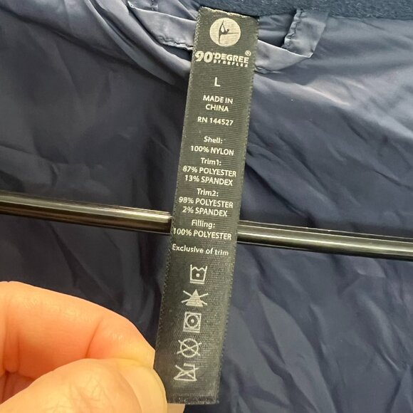 🧥 90 Degree By Reflex Navy Quilted Women's Jacket Size L - Picture 8 of 8